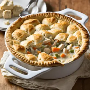 Chicken Pot Pie Made with Biscuits