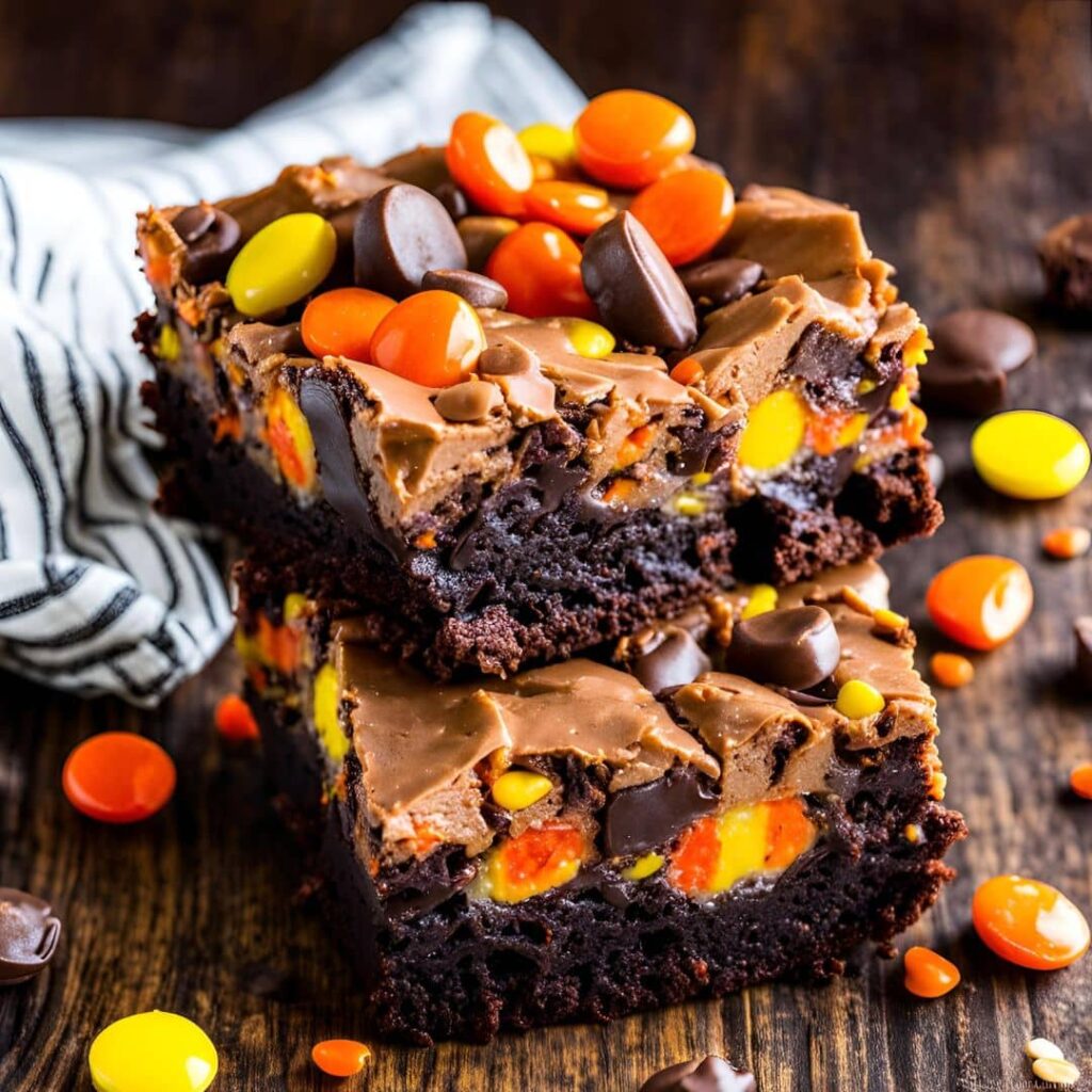 Chewy REESE'S PIECES Peanut Butter Brownies