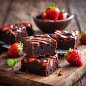 Chocolate Covered Strawberry Brownies