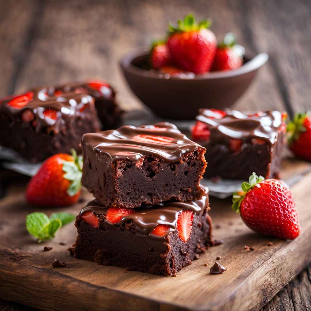 Chocolate Covered Strawberry Brownies