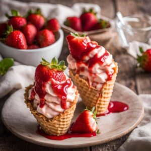 Strawberry Crunch Cheesecake Cones