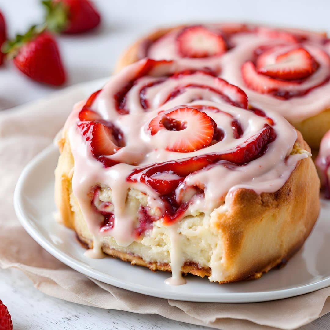 Strawberry Cheesecake Cinnamon Rolls