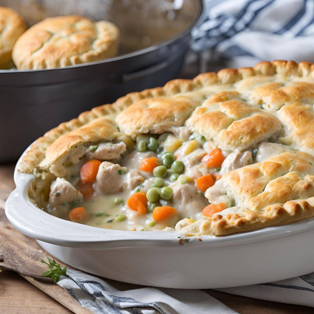 Chicken Pot Pie with Biscuits