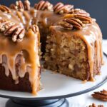 Apple Pecan Cake With Caramel Glaze