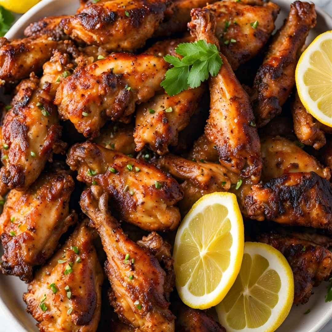 Lemon Pepper Wings with Honey