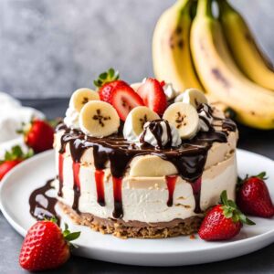 No-Bake Banana Split Cheesecake