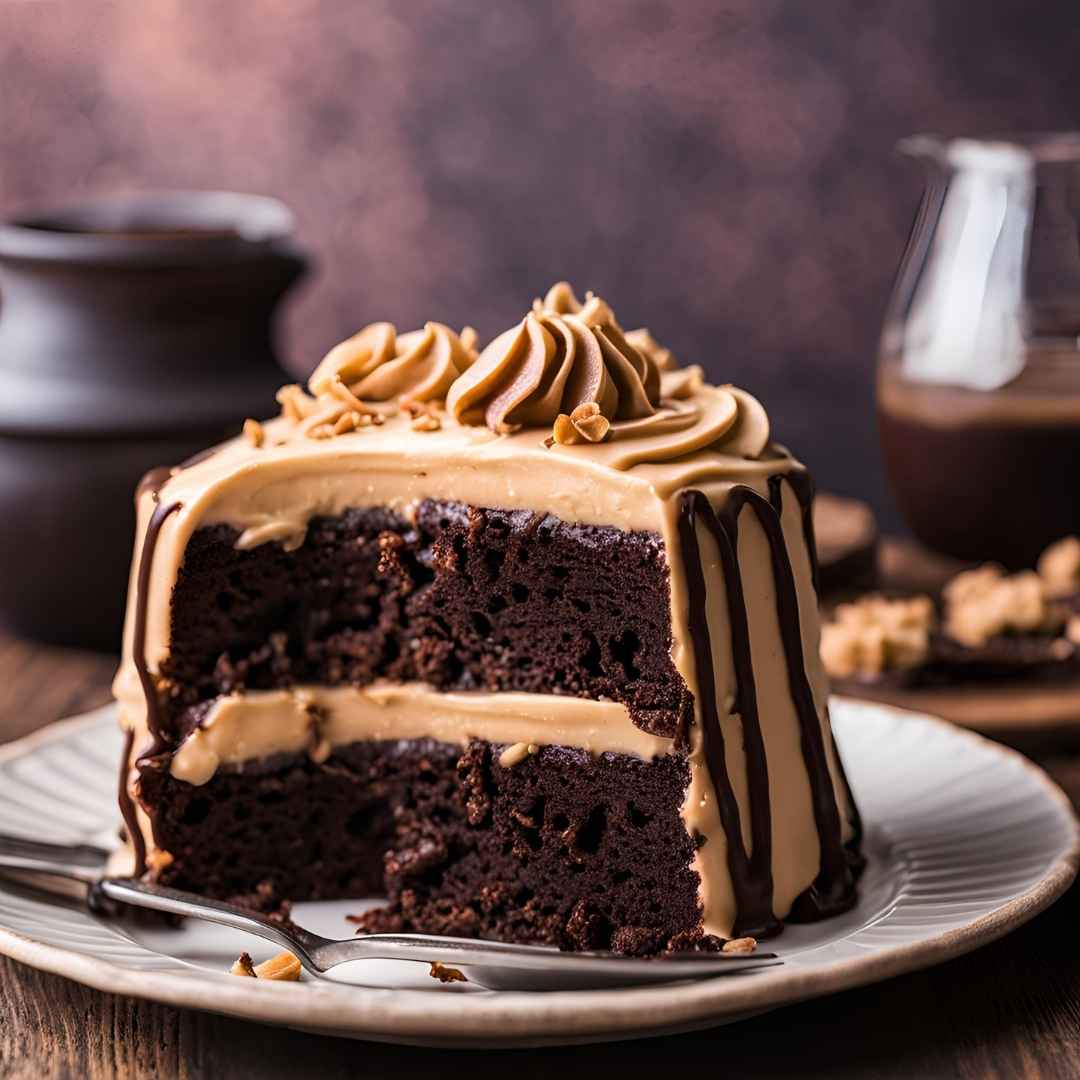 chocolate cake with peanut butter icing