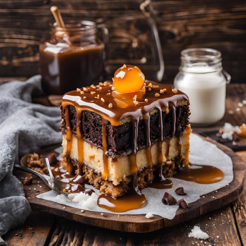 Chocolate Caramel Poke Cake