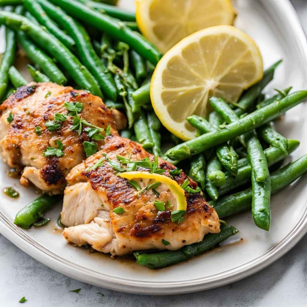 Lemon Garlic Butter Chicken and Green Beans Skillet