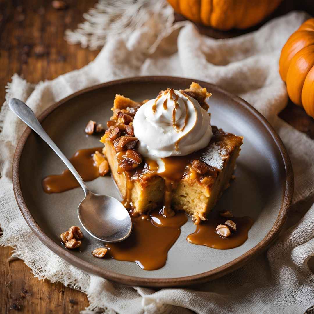 Pumpkin Praline Bread Pudding