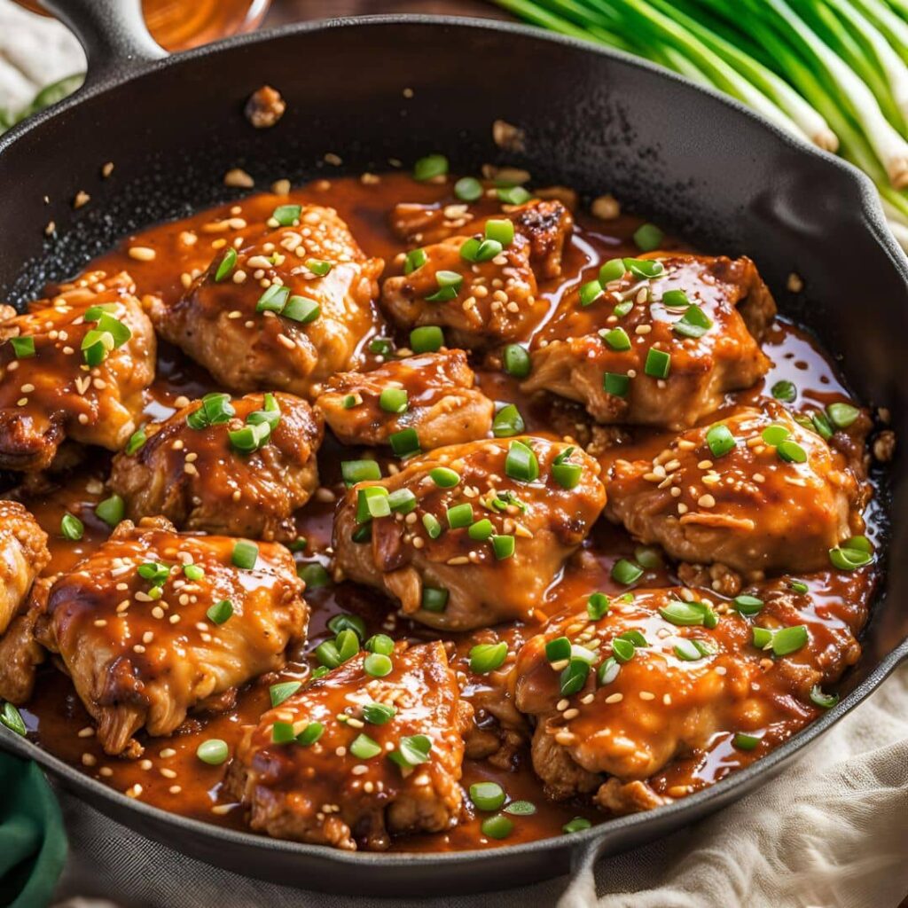 Skillet Bang Bang Chicken Thighs