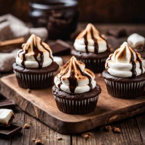 The Ultimate S'mores Brownie Cupcakes