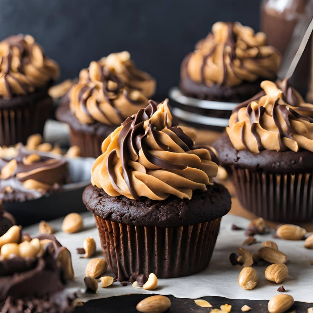 Ultimate Chocolate Peanut Butter Cupcakes