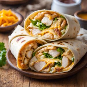 cheesy garlic chicken wraps