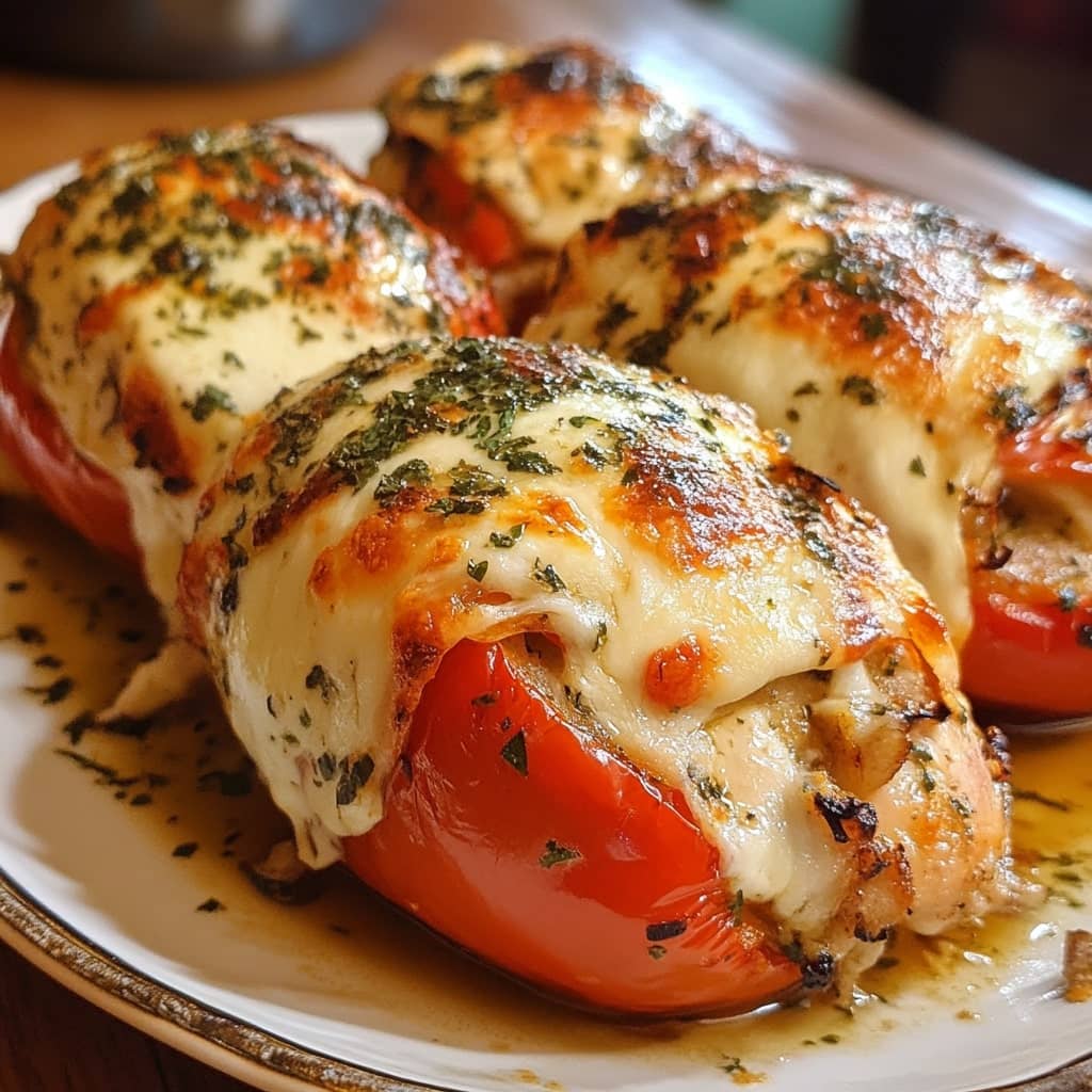 Roasted Red Pepper & Mozzarella Stuffed Chicken