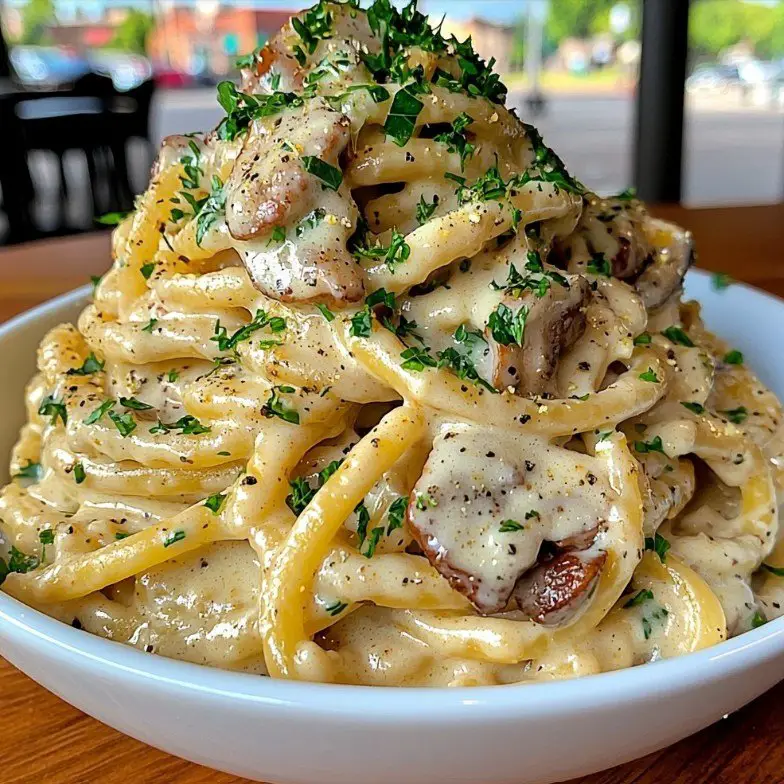 Creamy Ground Beef Alfredo Pasta