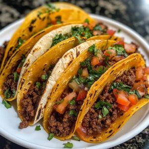 Crispy Ground Beef Tacos (Baked)