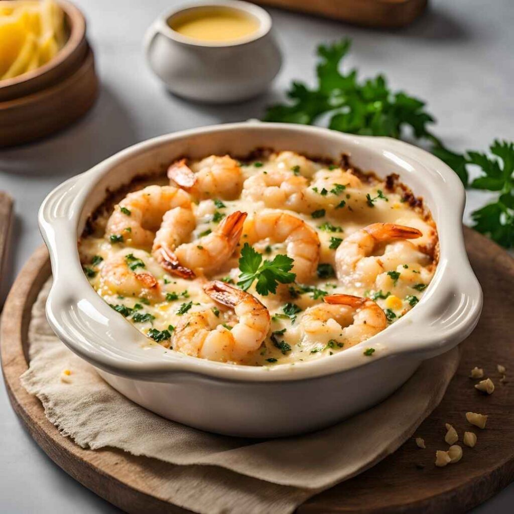 Delicious Garlic Shrimp Gratin