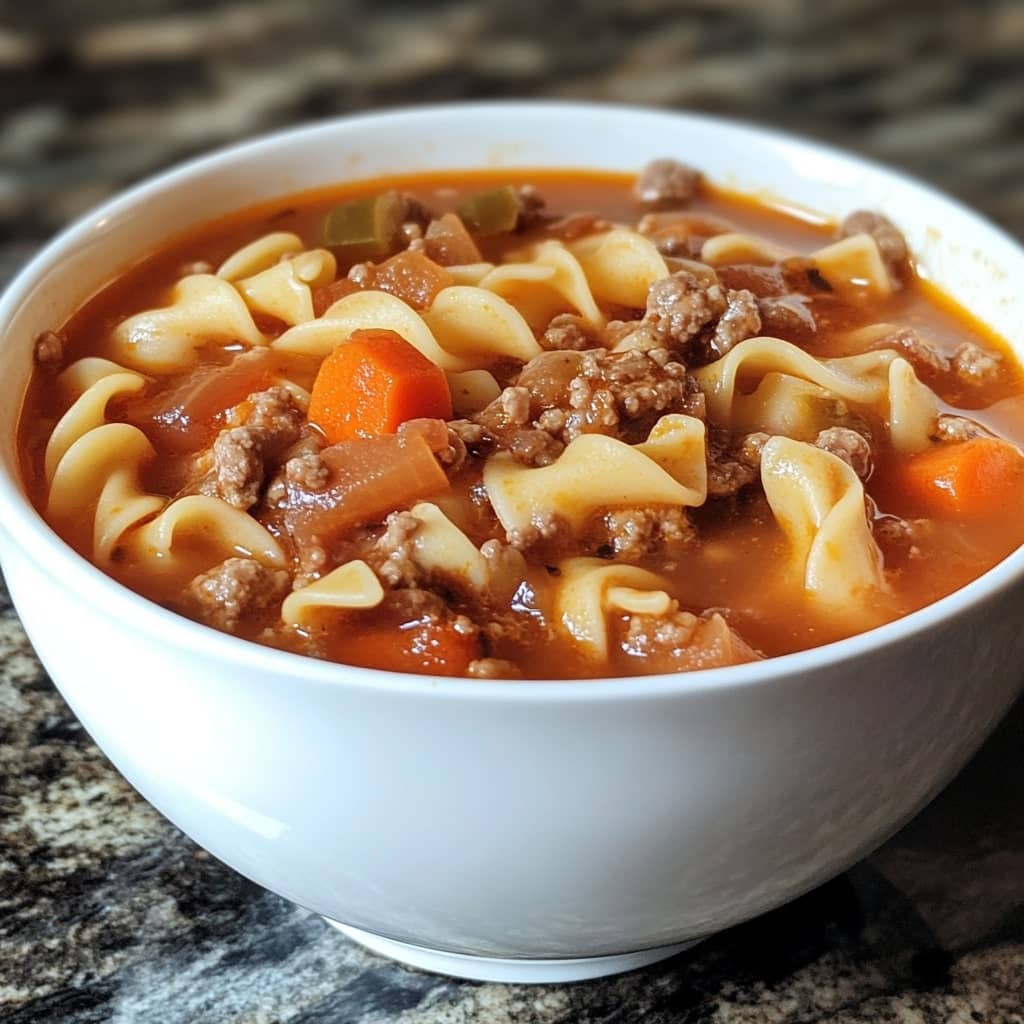 Easy Hamburger Noodle Soup