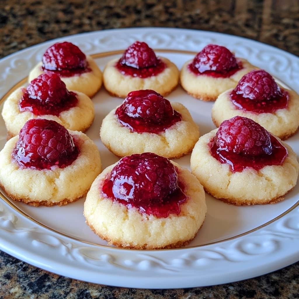 Raspberry Cheesecake Thumbprint Cookies