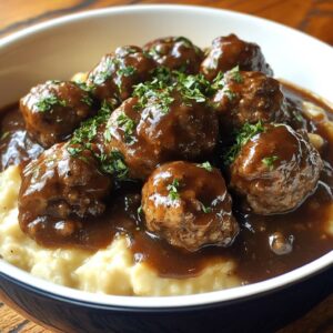 Slow Cooker Salisbury Steak Meatballs