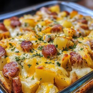 Cheesy Ranch Potatoes and Smoked Sausage