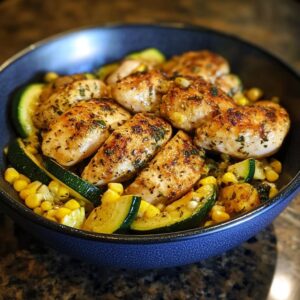 Garlic Butter Chicken with Zucchini and Corn