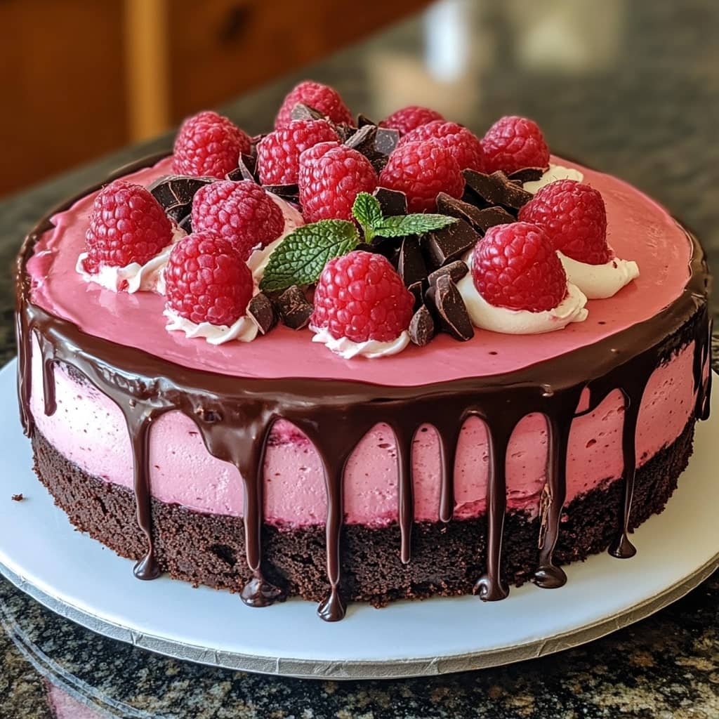 Heavenly Raspberry Chocolate Mousse Cake