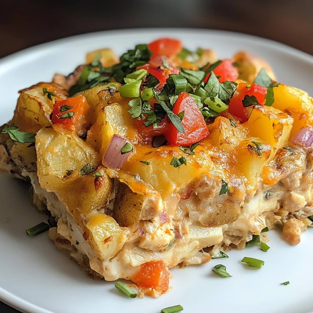 LOADED POTATO RANCH CHICKEN CASSEROLE