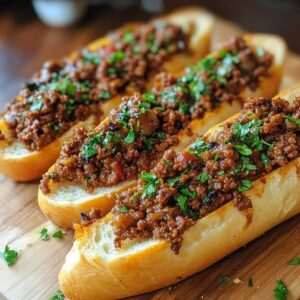 Sloppy Joe French Bread Slices