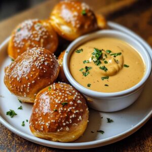 Soft Pretzel Bites with Vegan Cheese Sauce