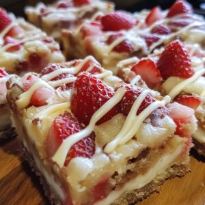 Strawberry White Chocolate Gooey Bars