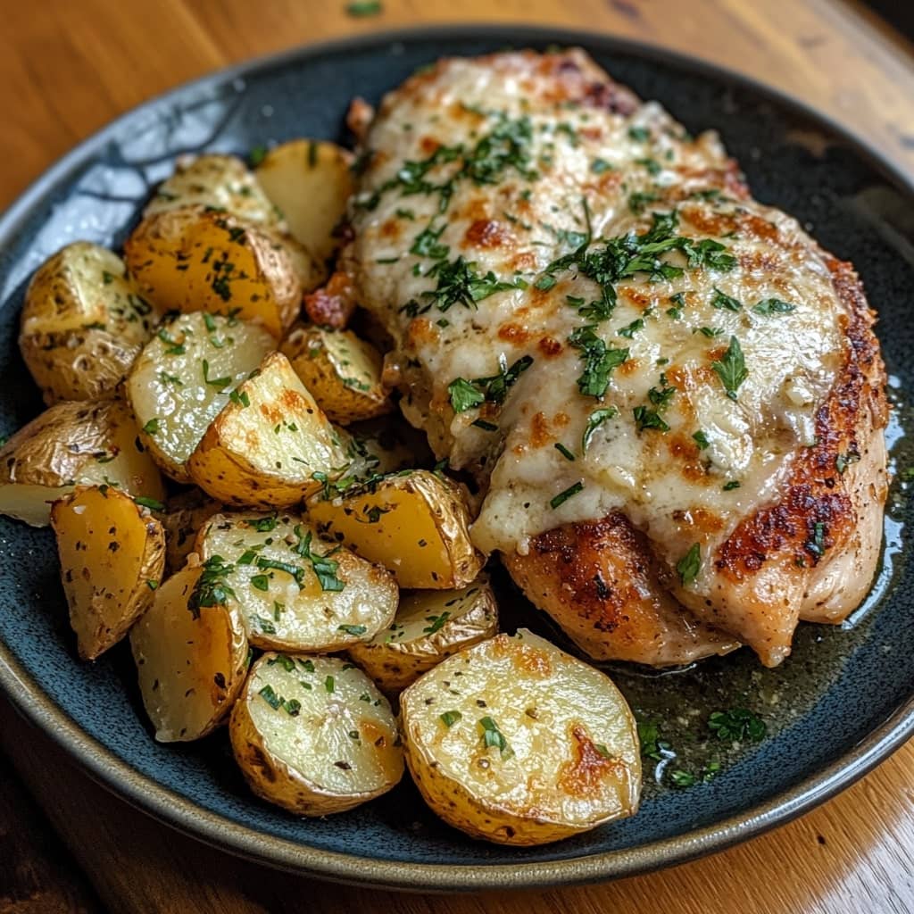 Garlic Parmesan Chicken and Potatoes (One-Pan Dinner)