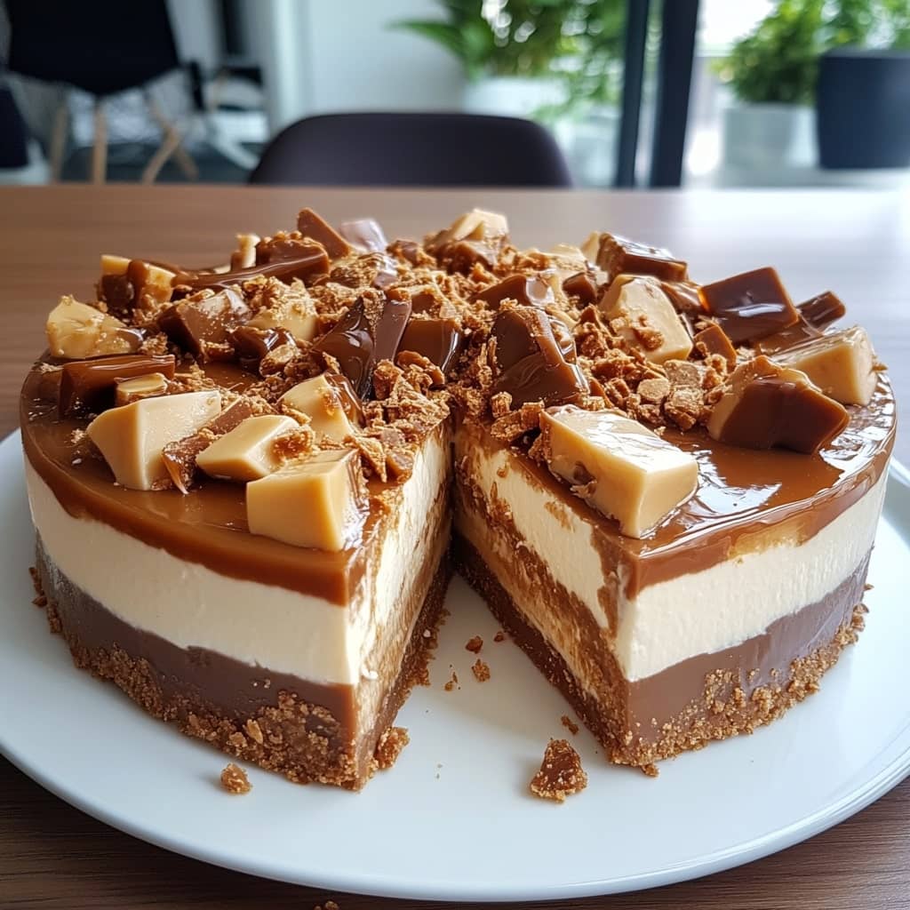 Toffee Caramel No-Bake Cheesecake