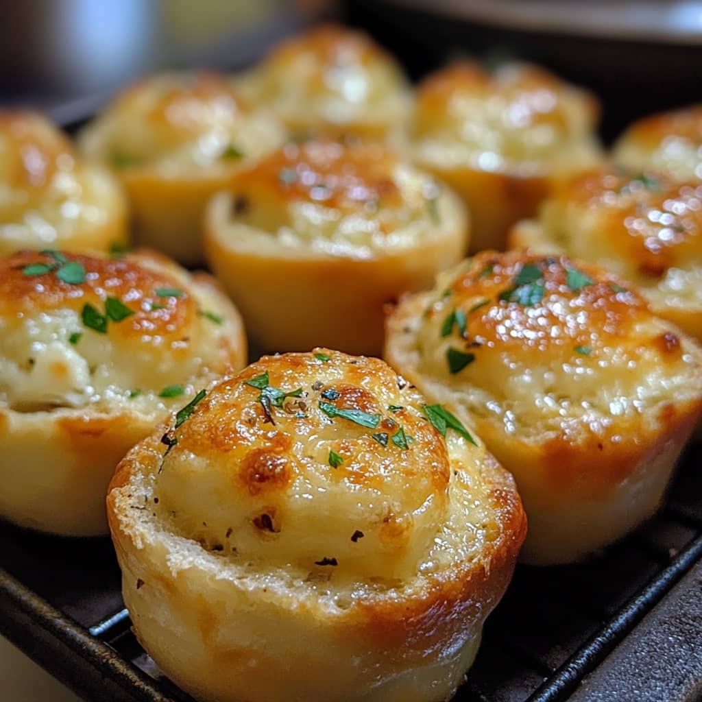 Cheesy Stuffed Garlic Bread Bites