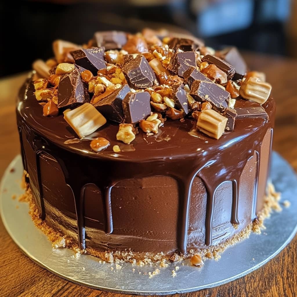 Chocolate Snickers Cake