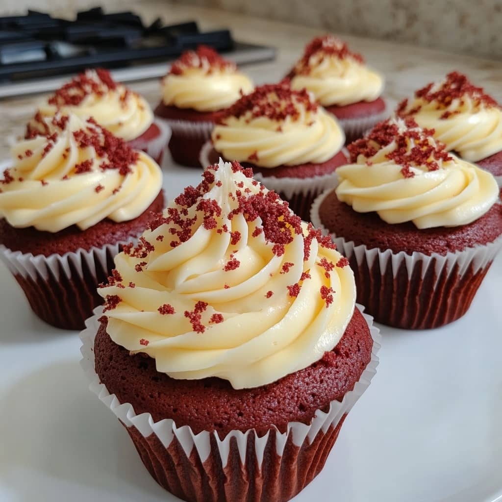 Red Velvet Cupcakes with Cream Cheese Frosting