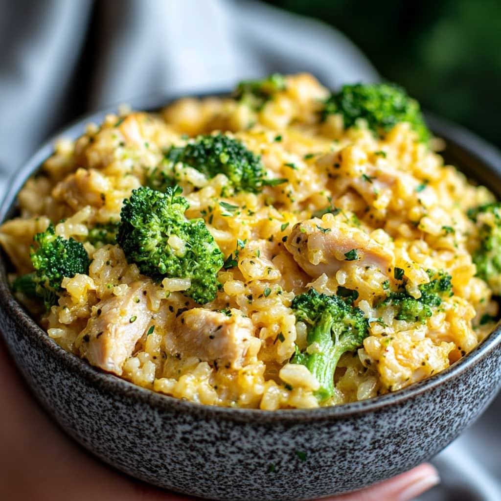 Cheesy chicken broccoli rice casserole