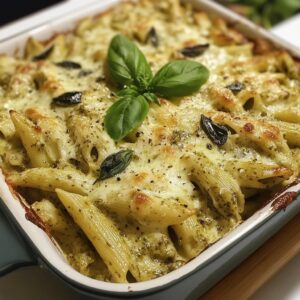 Creamy Pesto Chicken Pasta Bake