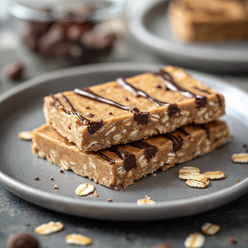 Healthy No-Bake Oatmeal Bars with Peanut Butter
