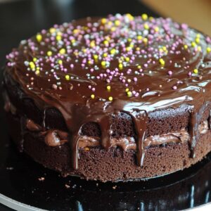 Homestyle Chocolate Cake with Creamy Ganache