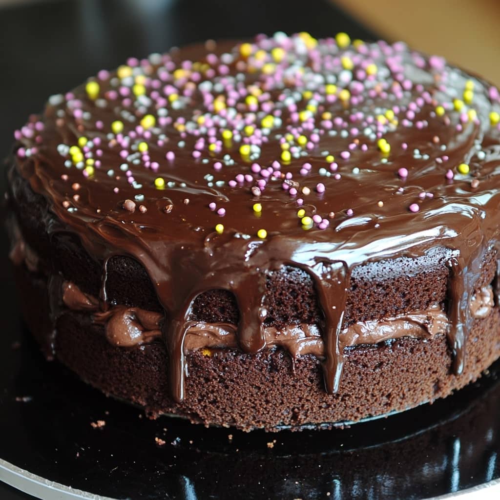 Homestyle Chocolate Cake with Creamy Ganache
