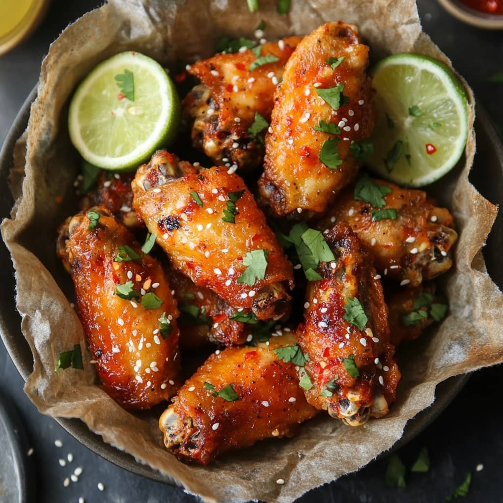 Sriracha Oven-Fried Chicken Wings