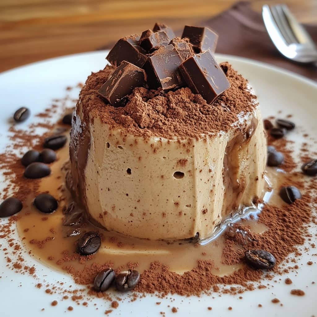 Zuccotto dessert with chocolate and coffee cream