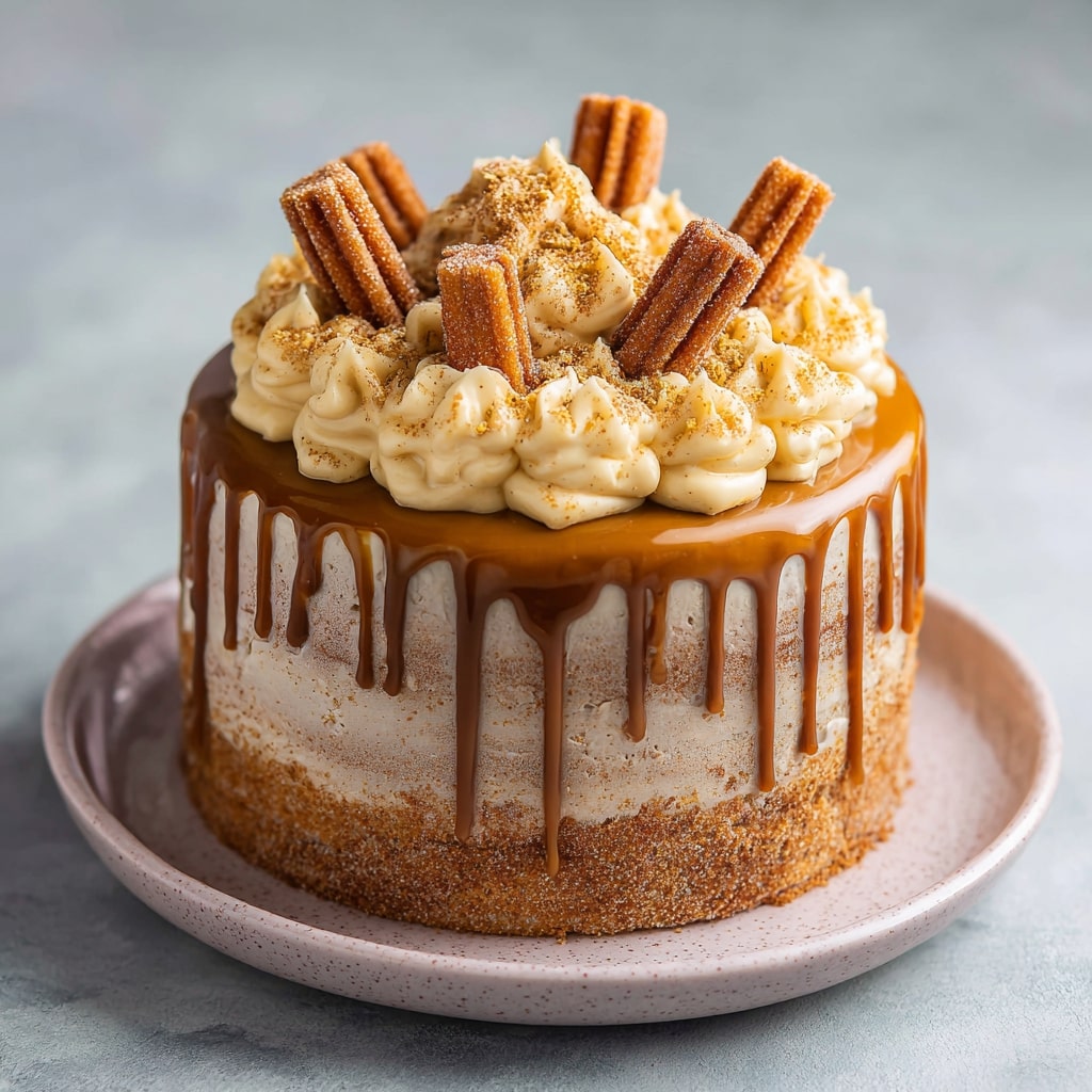 Baked Churro Cake with Dulce de Leche Frosting