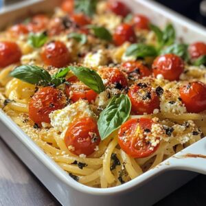 Baked Feta Pasta with Cherry Tomatoes and Basil