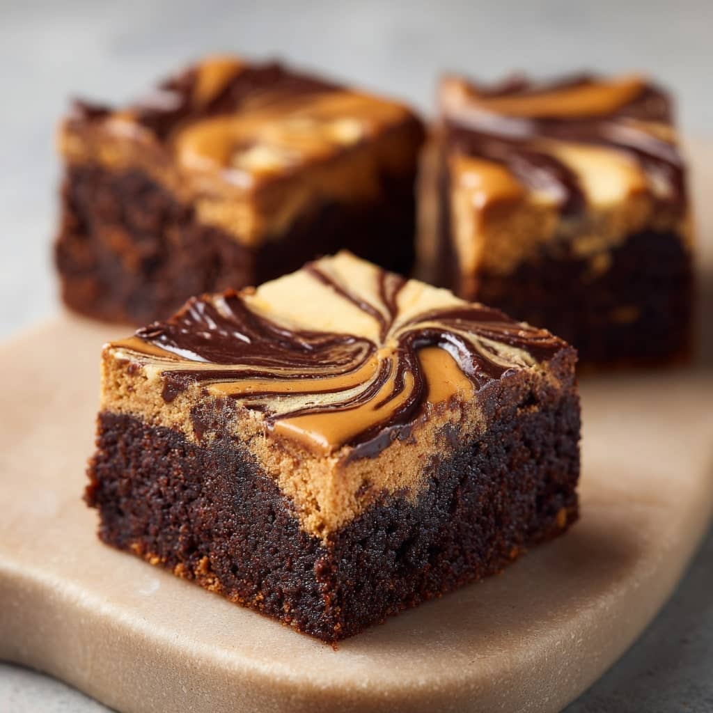 Biscoff Brownies with Swirl Topping