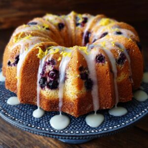 Blueberry Pound Cake with Lemon Zest Glaze
