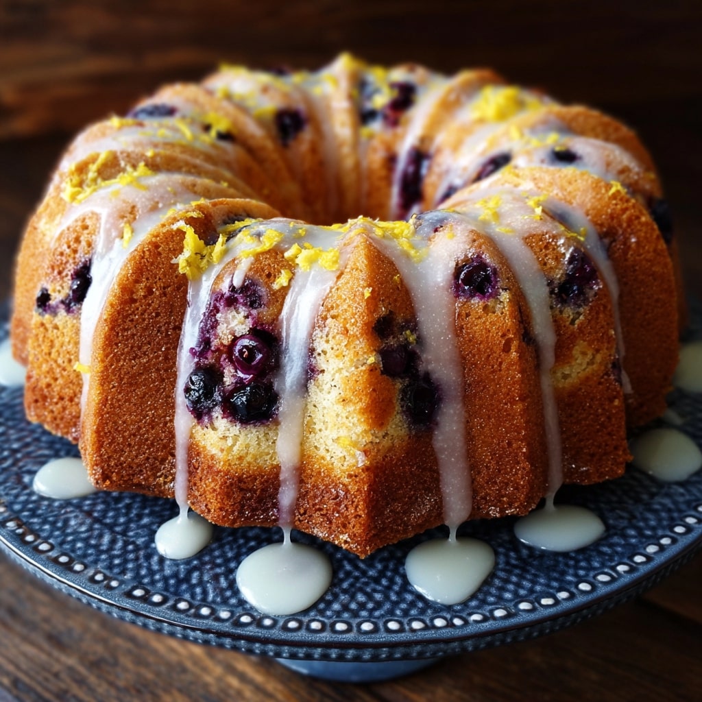 Blueberry Pound Cake with Lemon Zest Glaze