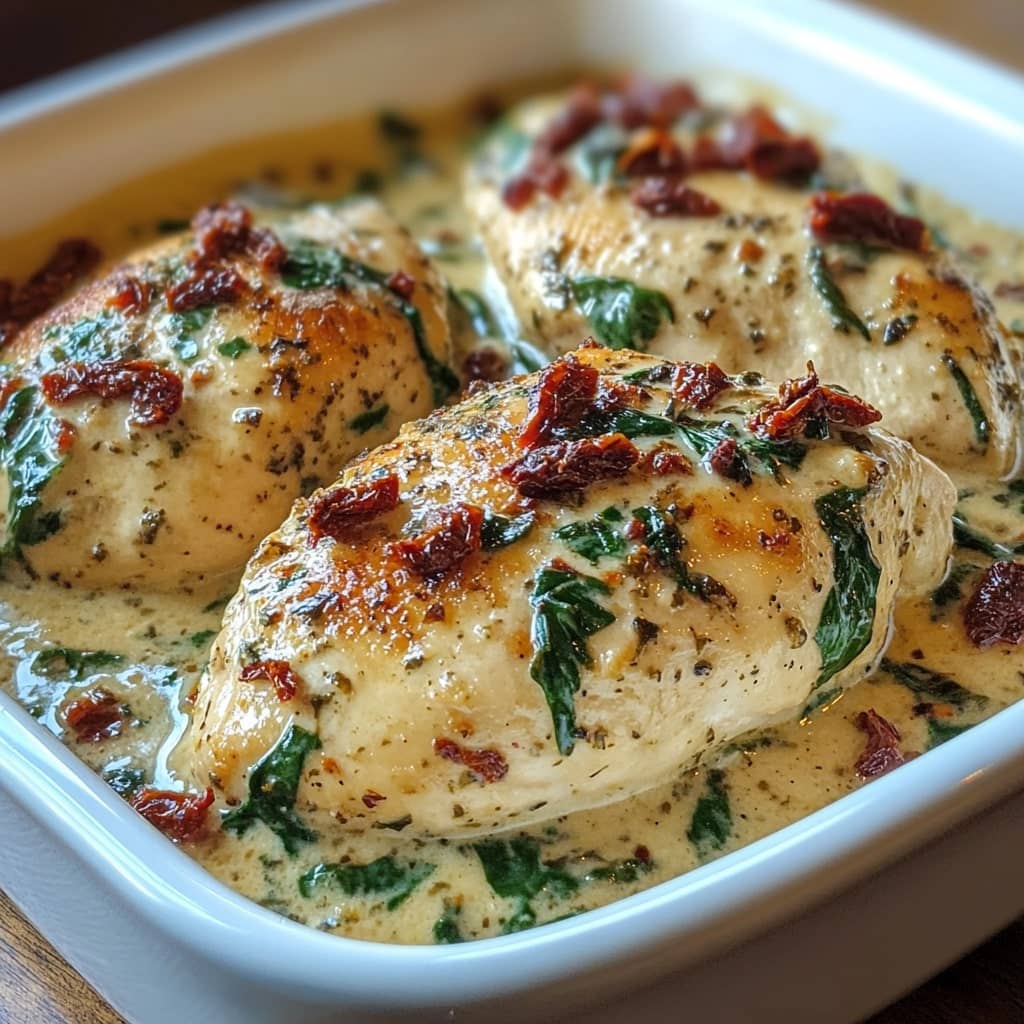 Creamy Tuscan Chicken with Spinach and Sun-Dried Tomatoes